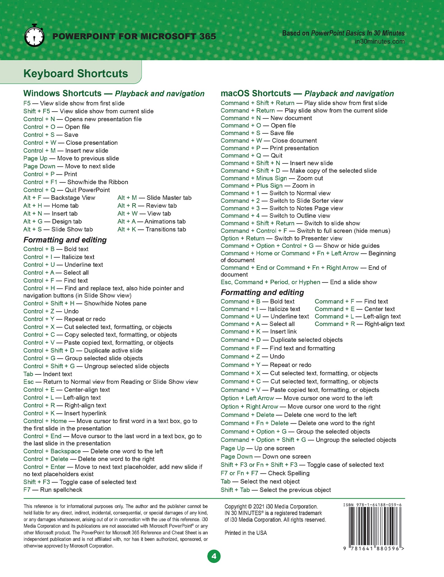 Microsoft Office Cheat Sheet 5-Pack (Windows/macOS)