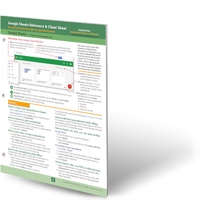 Google Sheets Cheat Sheet