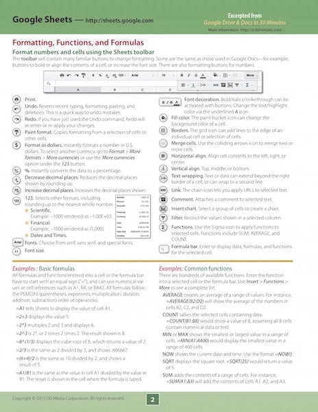 Google Sheets Cheat Sheet