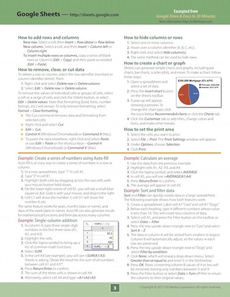 Google Sheets Cheat Sheet