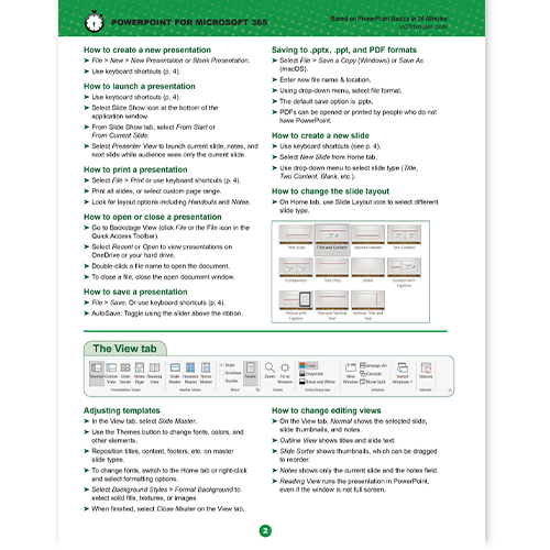 PowerPoint for Microsoft 365 Cheat Sheet