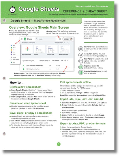 Google Sheets Cheat Sheet