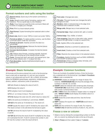 Google Sheets Cheat Sheet