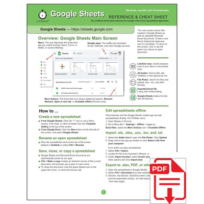 Google Sheets Cheat Sheet