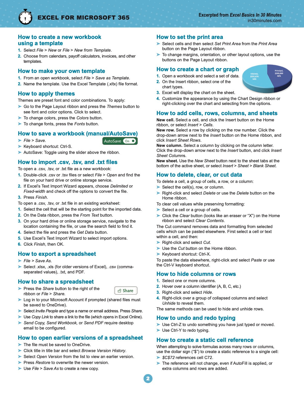 Excel for Microsoft 365 Cheat Sheet