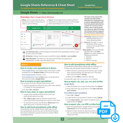Google Sheets Cheat Sheet