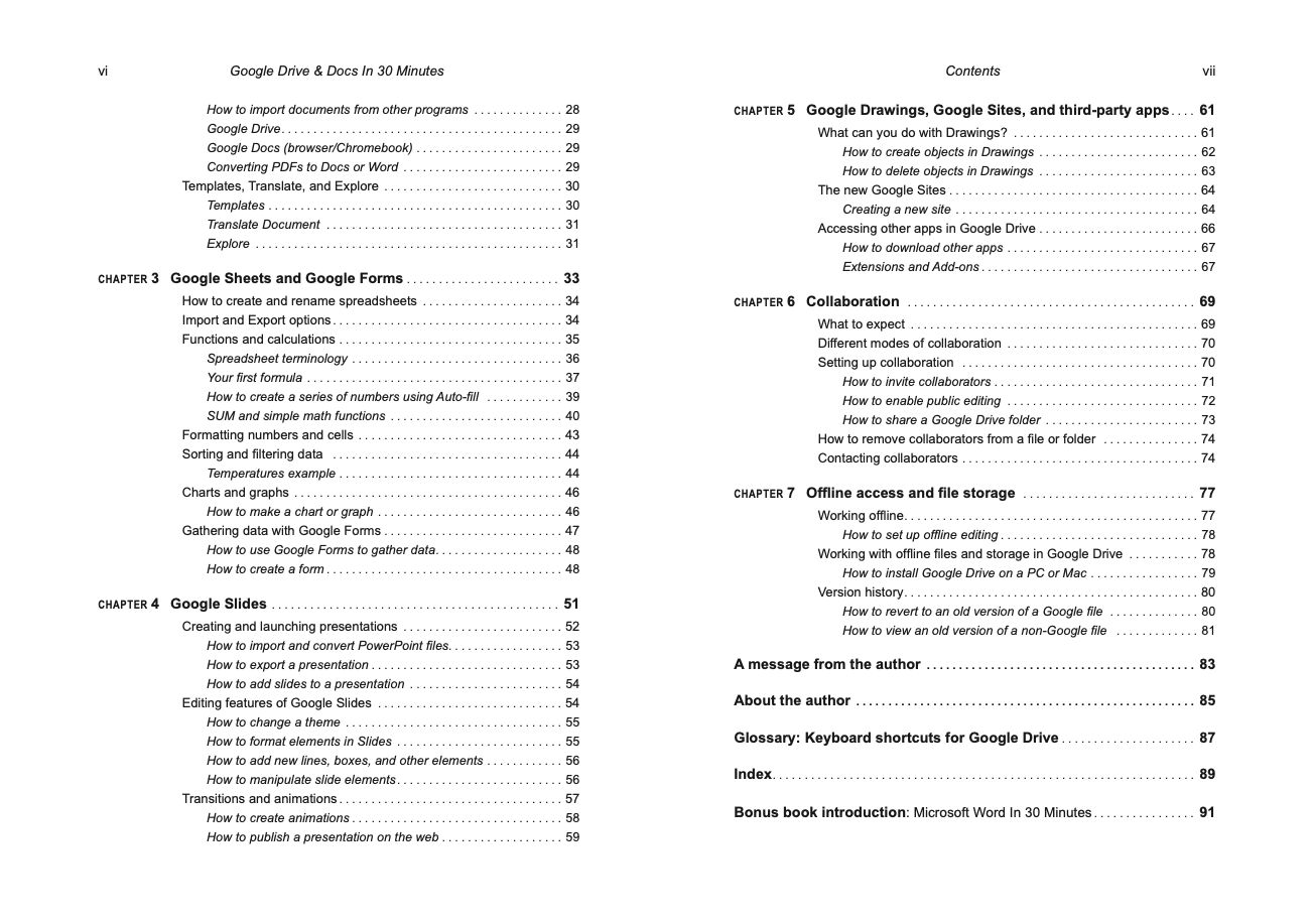 Google Drive and Docs In 30 Minutes: The unofficial guide to Google Drive, Docs, Sheets & Slides